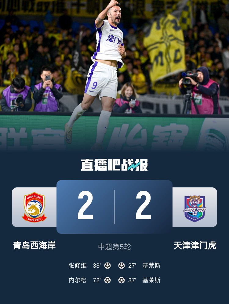  津媒：津门虎只踢了半场好球，9天3赛凸显体能及板凳深度不足